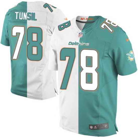 Nike Dolphins #78 Laremy Tunsil Aqua Green White Mens Stitched NFL Elite Split Jersey